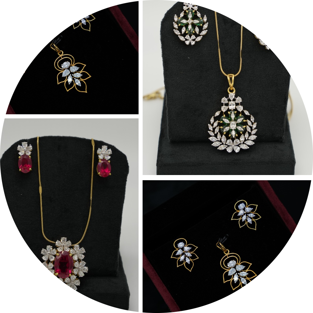 Silver Swarovski Pendant Sets
