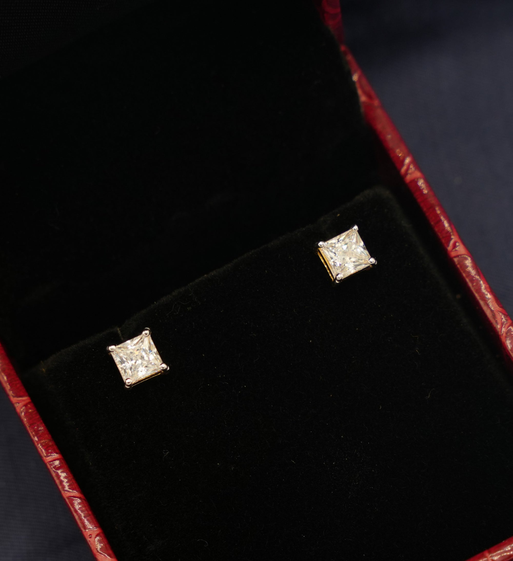 Silver Swarovski 0.75ct Princess Cut Studs