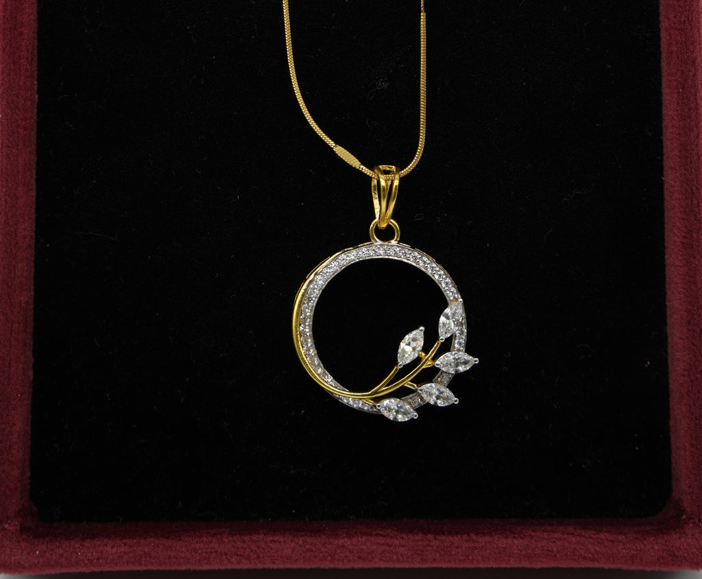 Silver Swarovski Circular Pendant Set