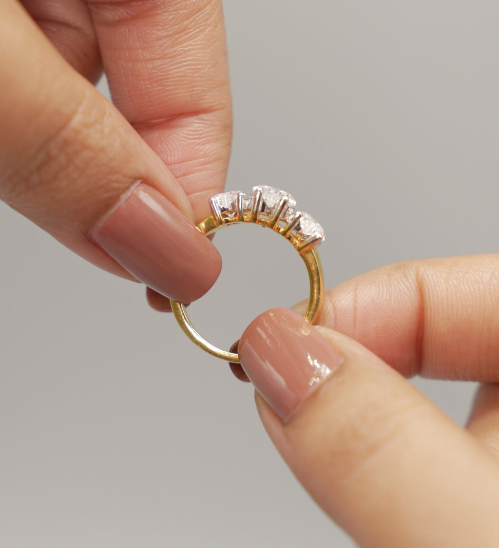 Silver Swarovski Triple Heart Ring