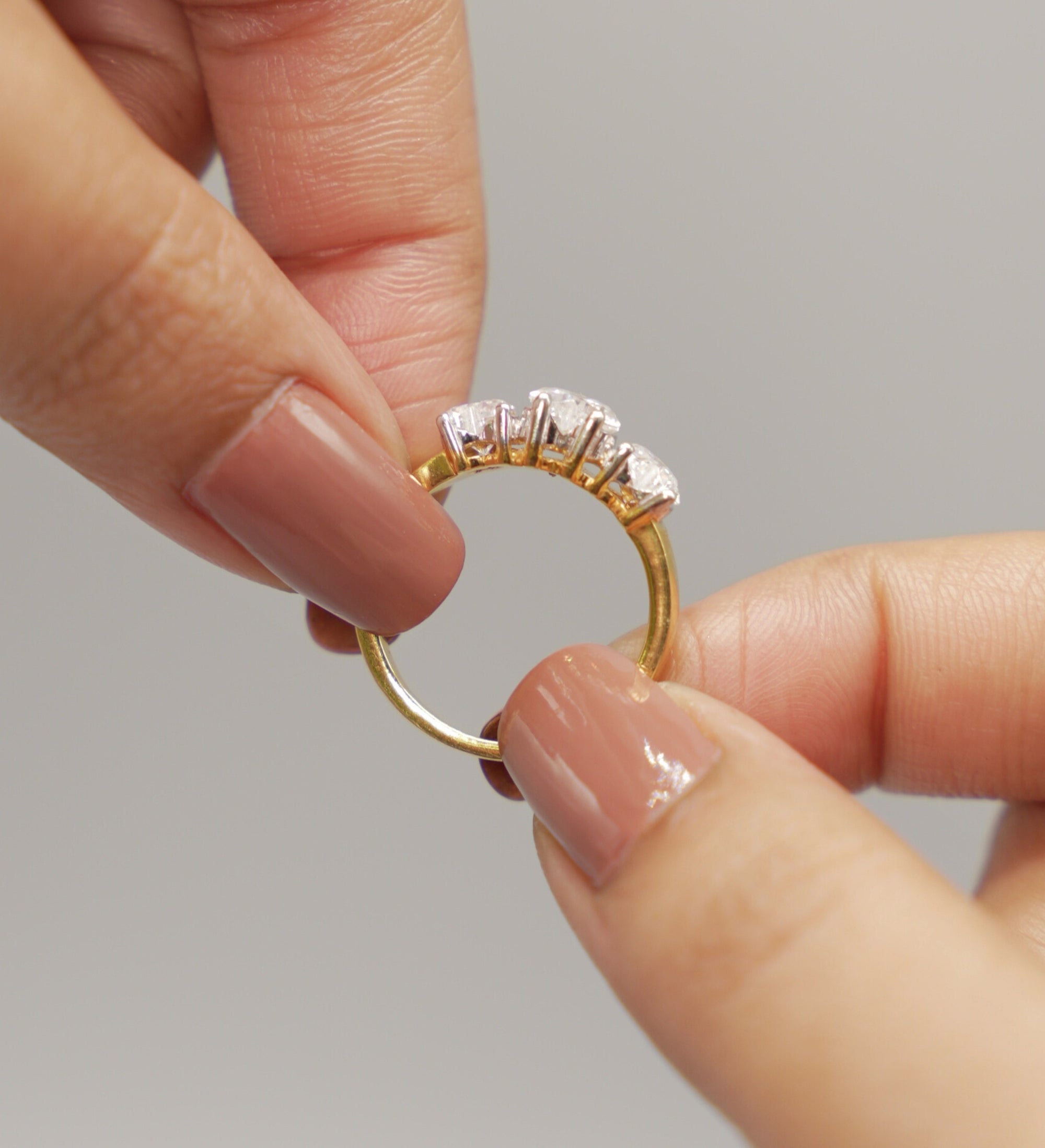 Silver Swarovski Triple Heart Ring