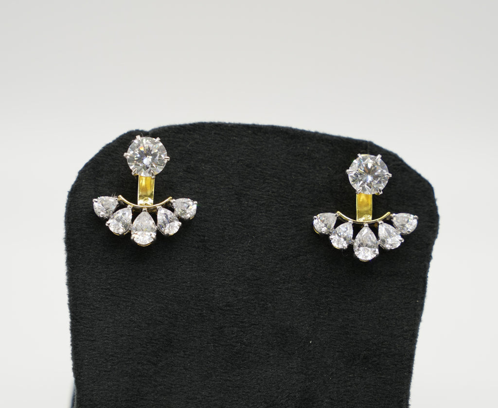 Silver Swarovski 2.5ct Studs with Detachable Back Loop
