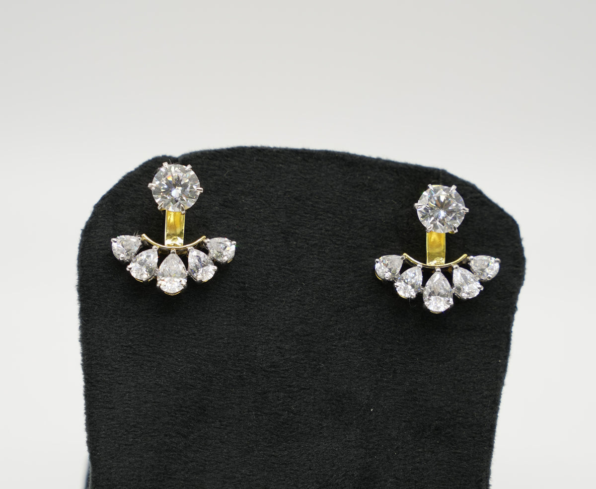 Silver Swarovski 2.5ct Studs with Detachable Back Loop