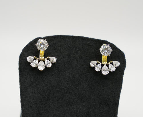 Silver Swarovski 2.5ct Studs with Detachable Back Loop