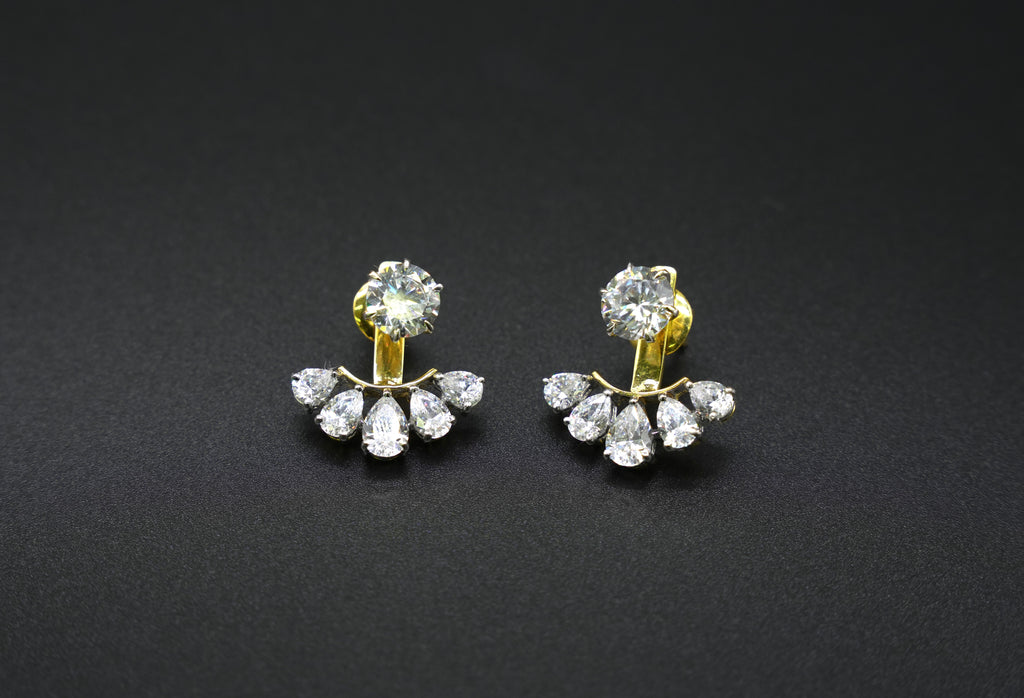 Silver Swarovski 2.5ct Studs with Detachable Back Loop