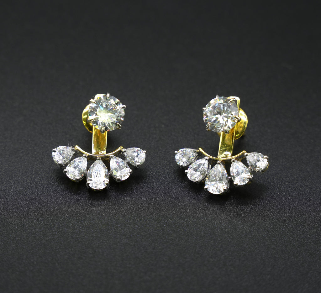 Silver Swarovski 2.5ct Studs with Detachable Back Loop