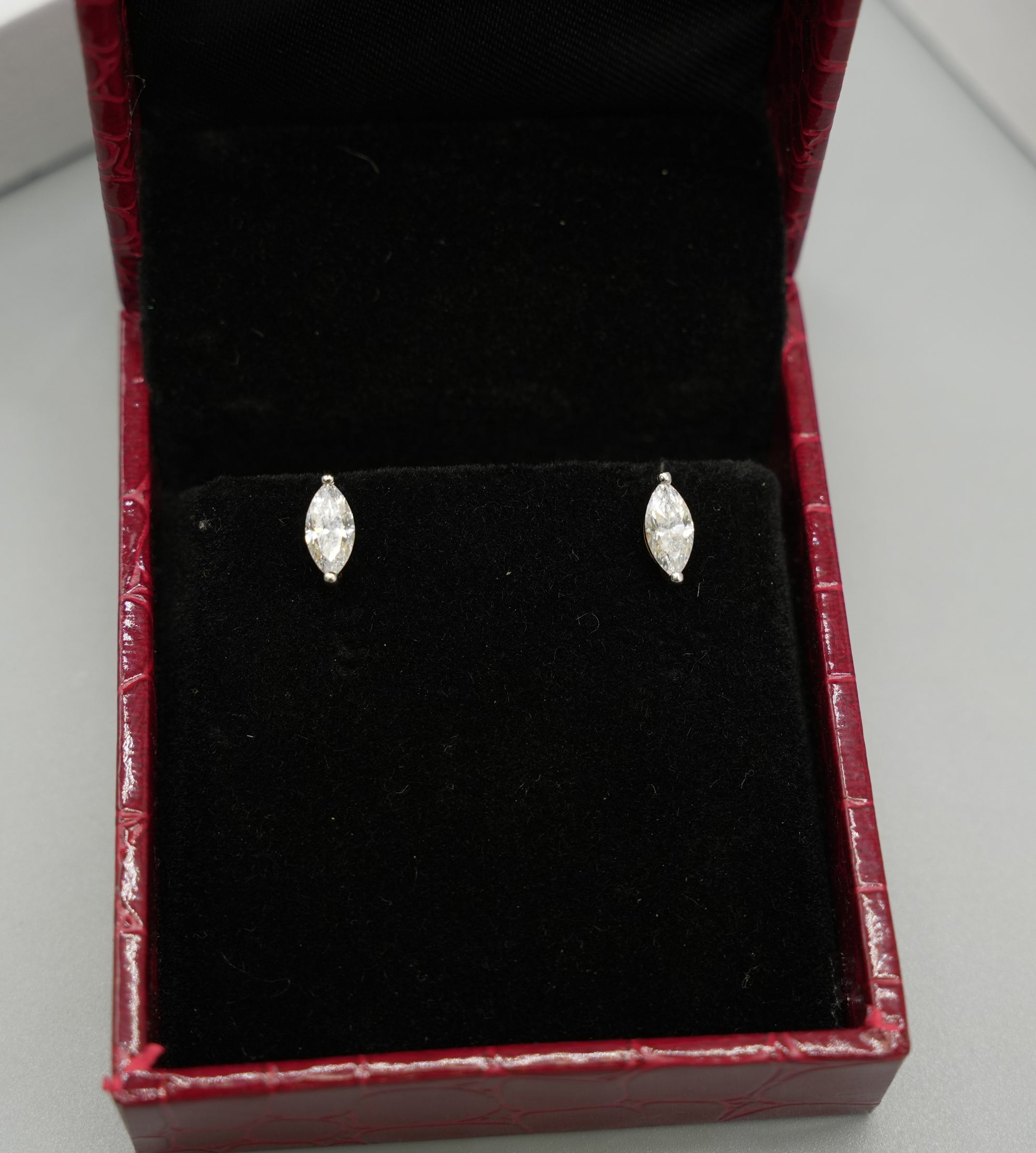 Silver Swarovski 0.5ct Marquise Studs