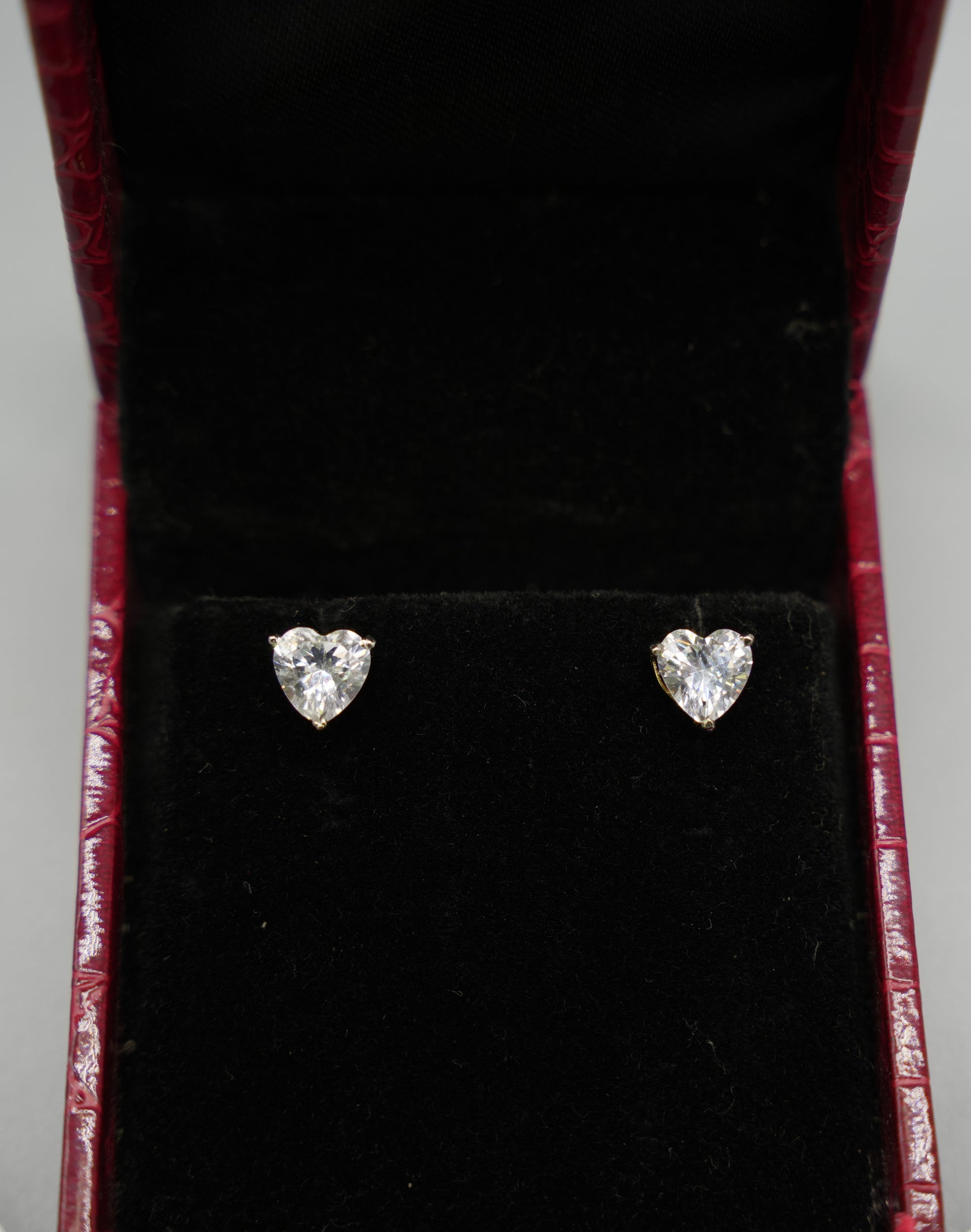 Silver Swarovski Heart Shaped Studs