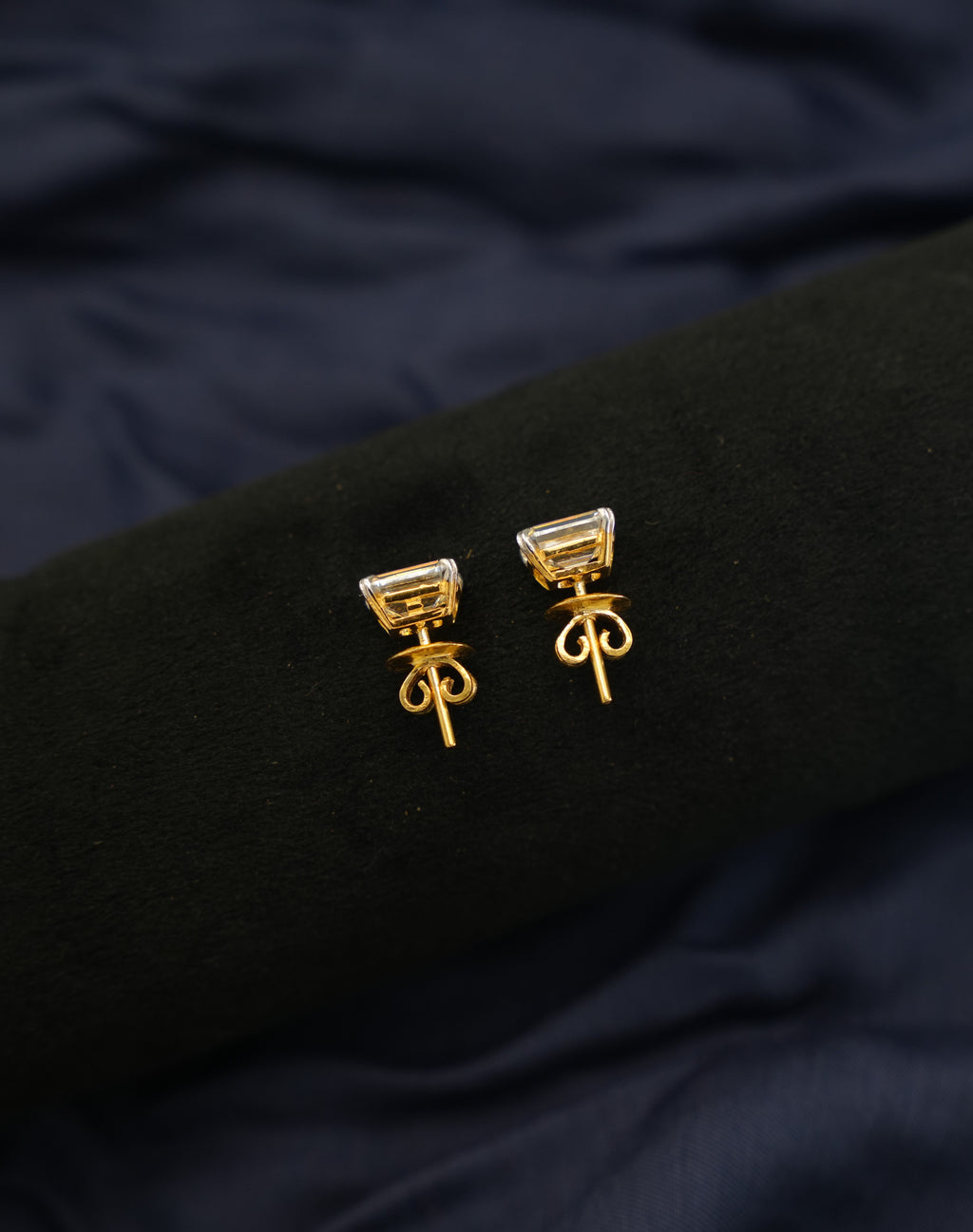 Silver Swarovski 2ct Emerald Studs