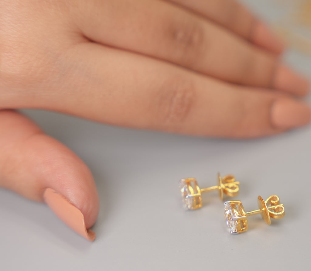 Silver Swarovski 2ct Oval Shaped Studs