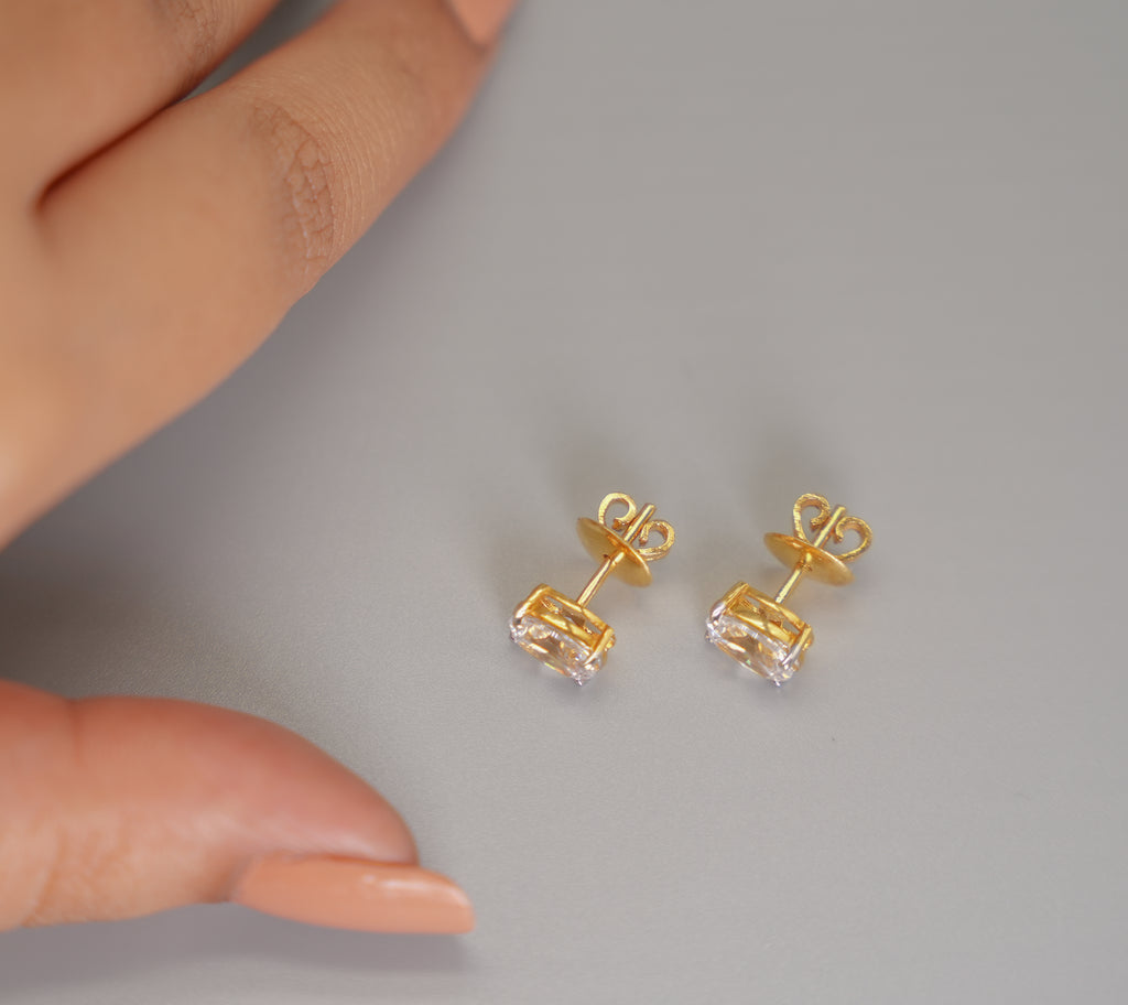 Silver Swarovski 2ct Oval Shaped Studs