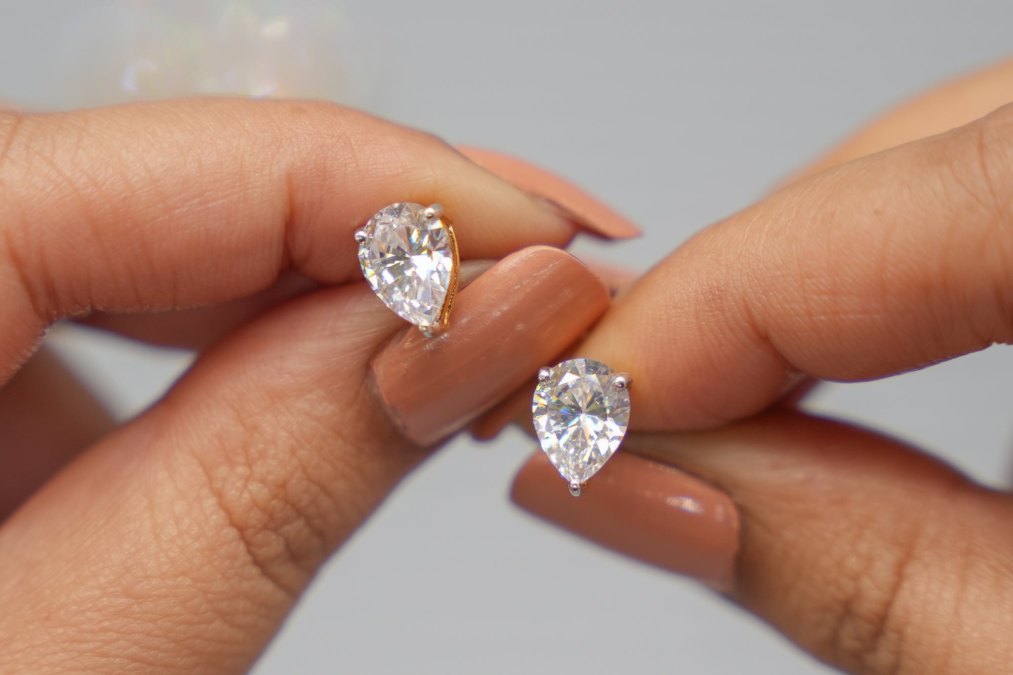 Silver Swarovski 1.25ct Pear Studs