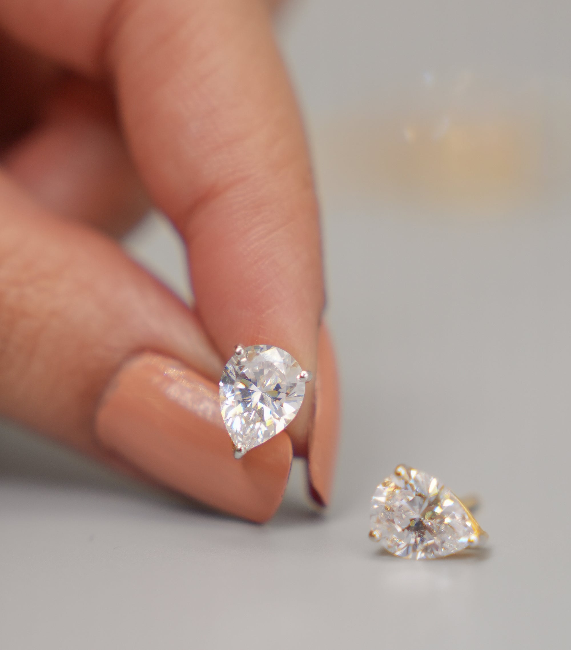 Silver Swarovski 1.25ct Pear Studs
