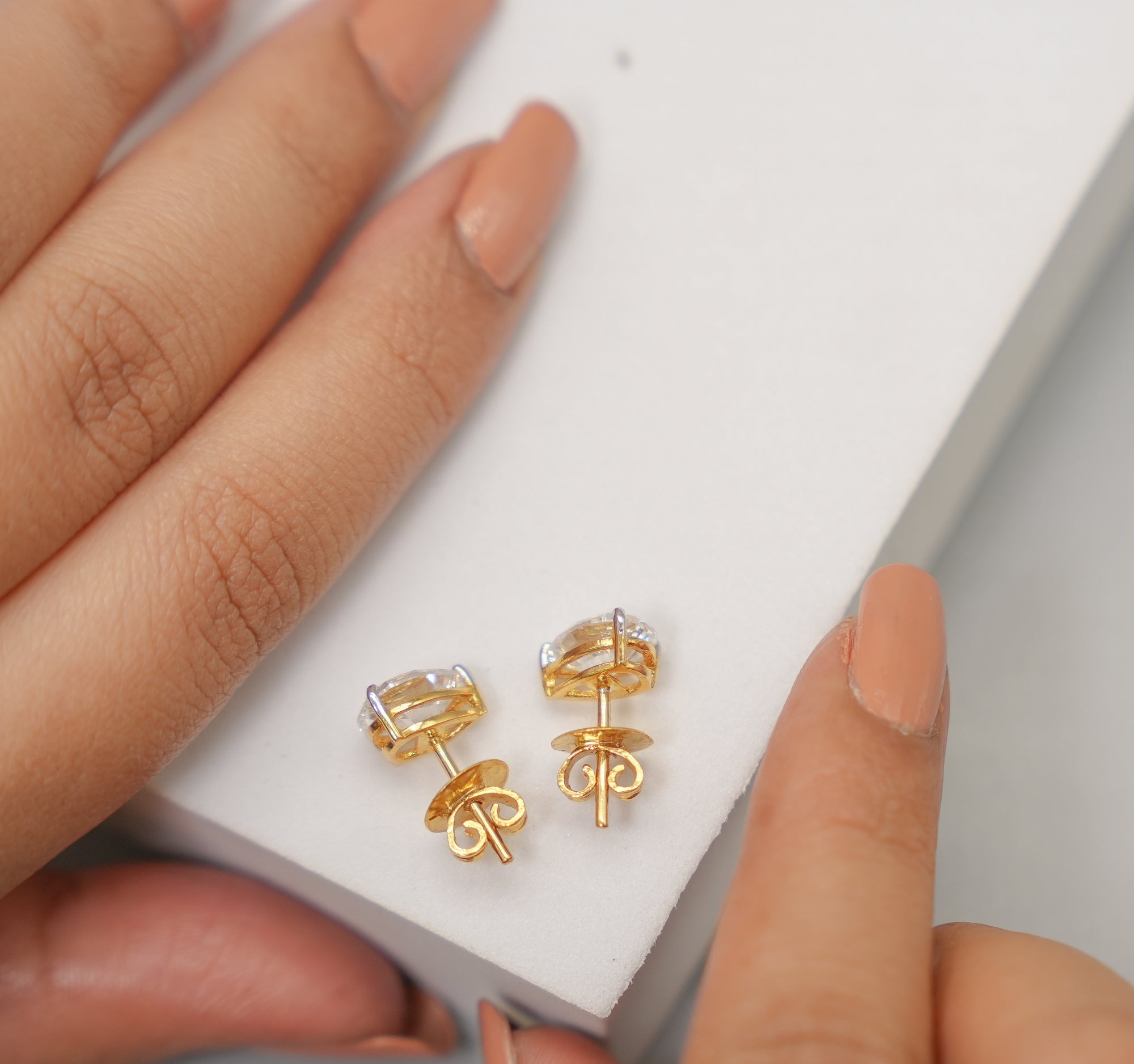 Silver Swarovski 1.25ct Pear Studs