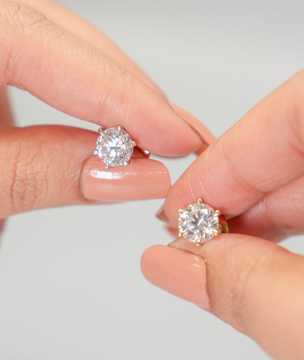 Silver Swarovski 2ct Round Studs