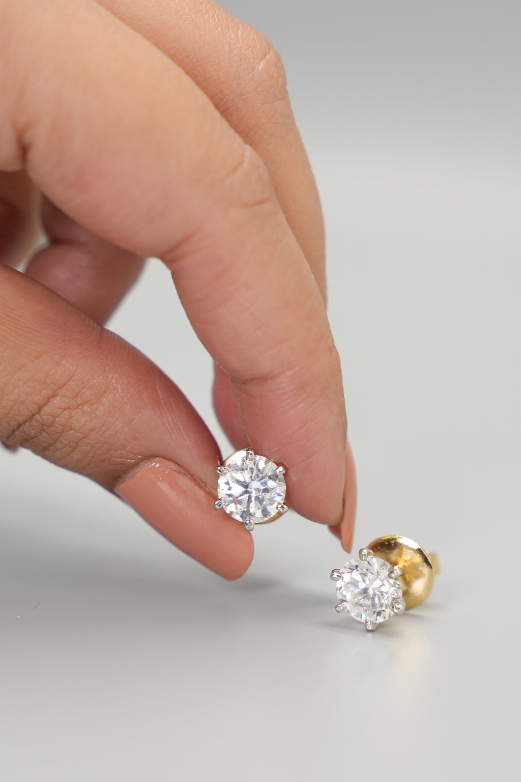 Silver Swarovski 2ct Round Studs
