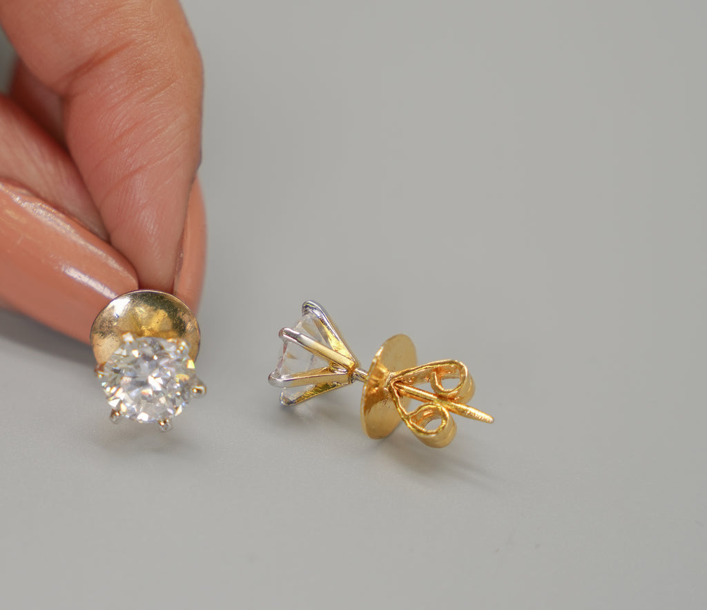 Silver Swarovski 2ct Round Studs