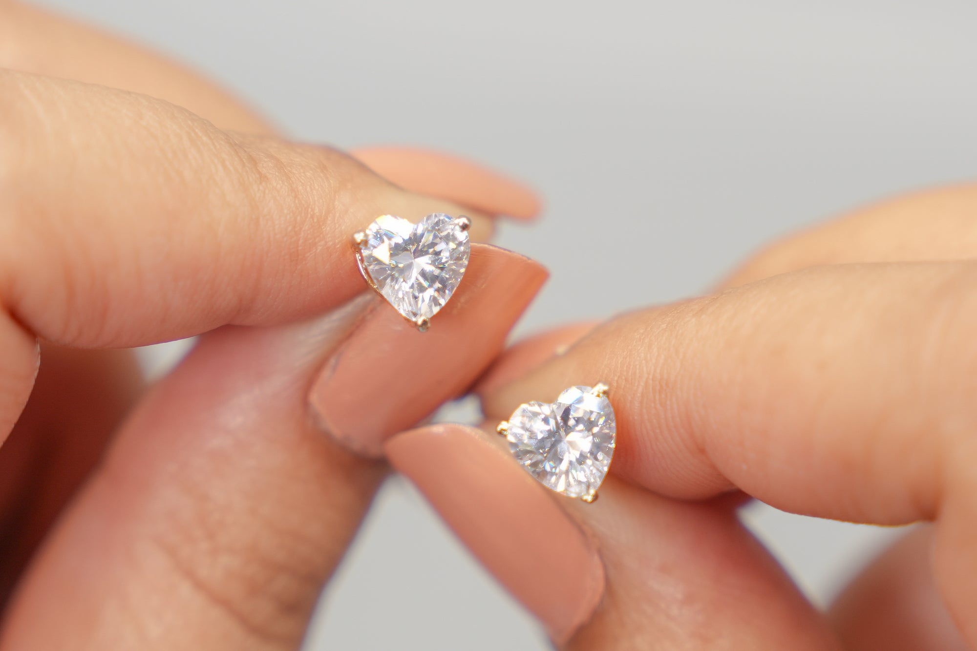Silver Swarovski Heart Shaped Studs