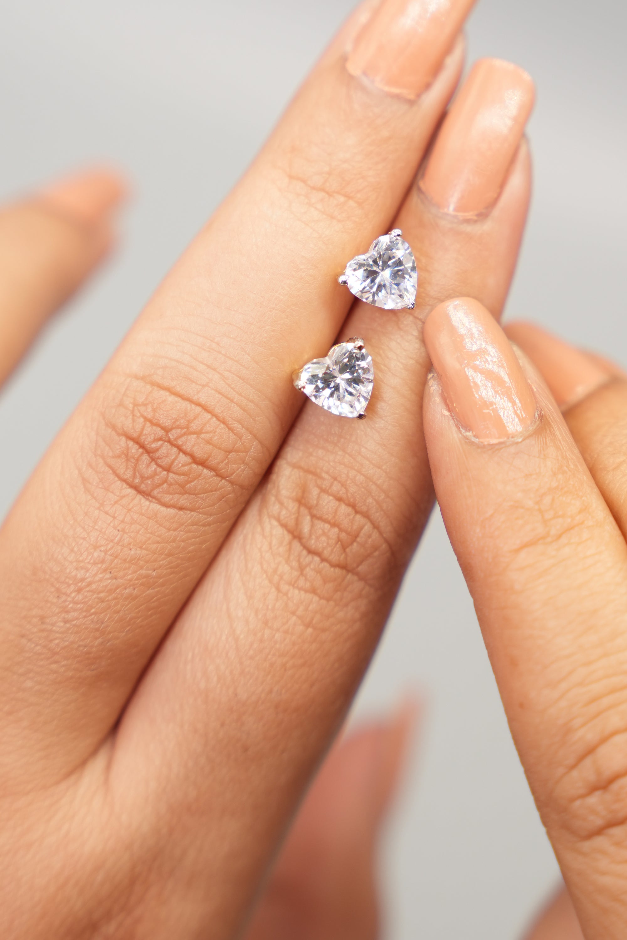 Silver Swarovski Heart Shaped Studs