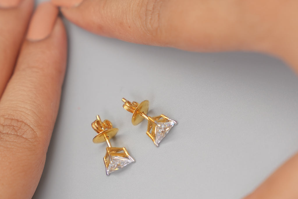 Silver Swarovski 1.5ct Triangular Studs