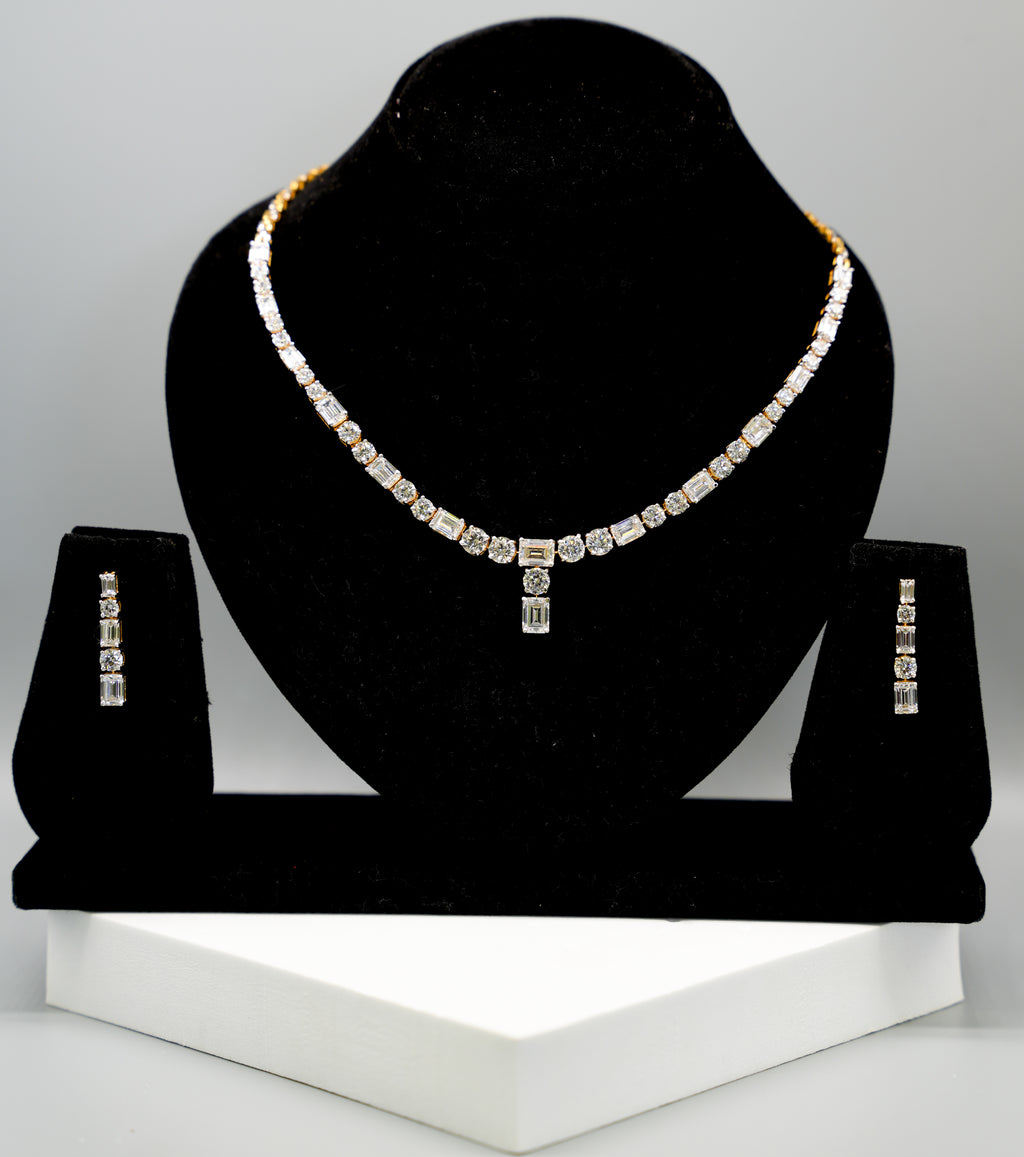 Silver Swarovski Statement Piece Necklace Set