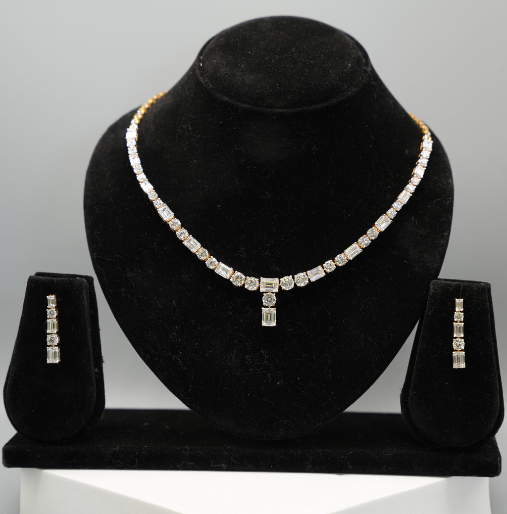 Silver Swarovski Statement Piece Necklace Set