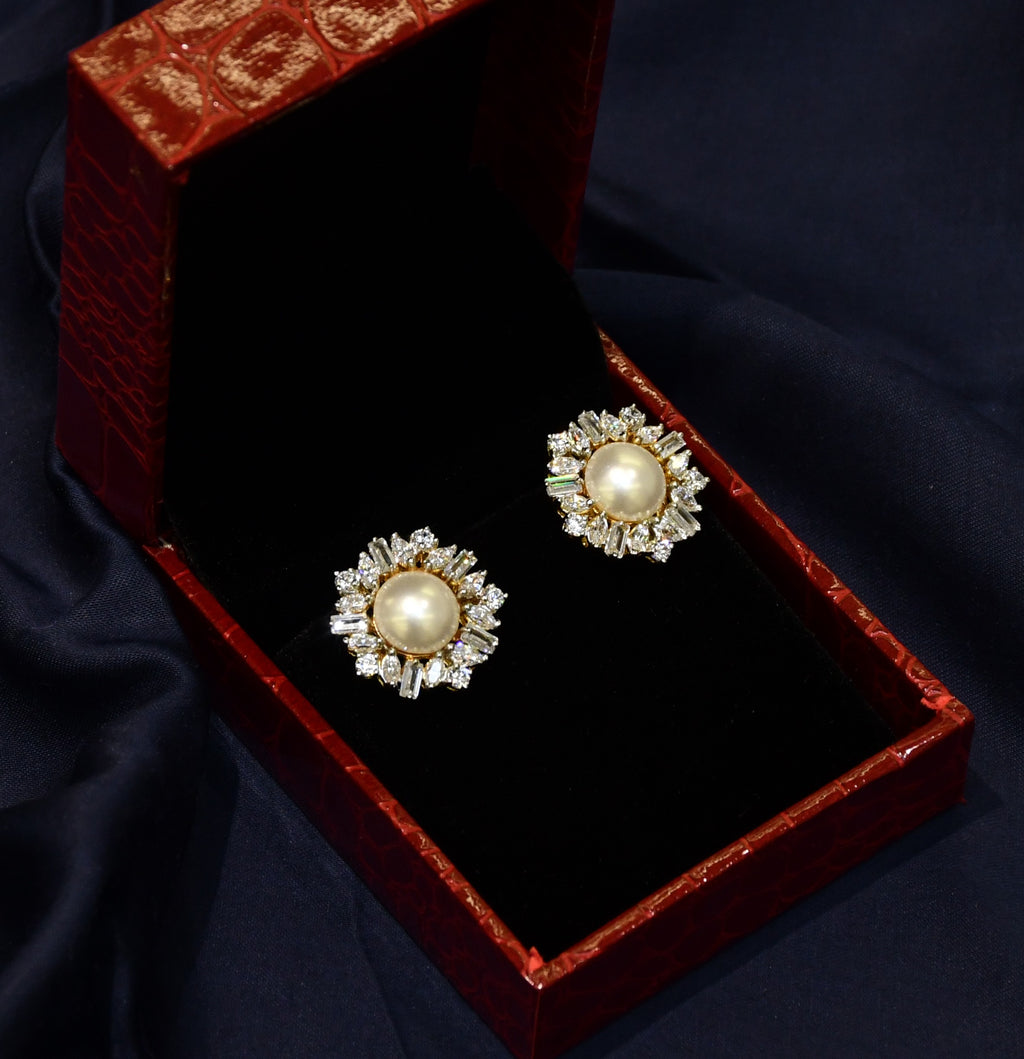 Silver Swarovski Pearl Earrings