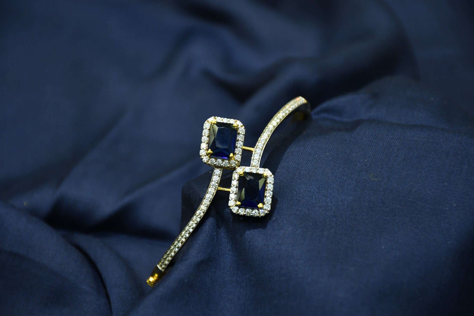 Silver Swarovski Blue Sapphire Bracelet