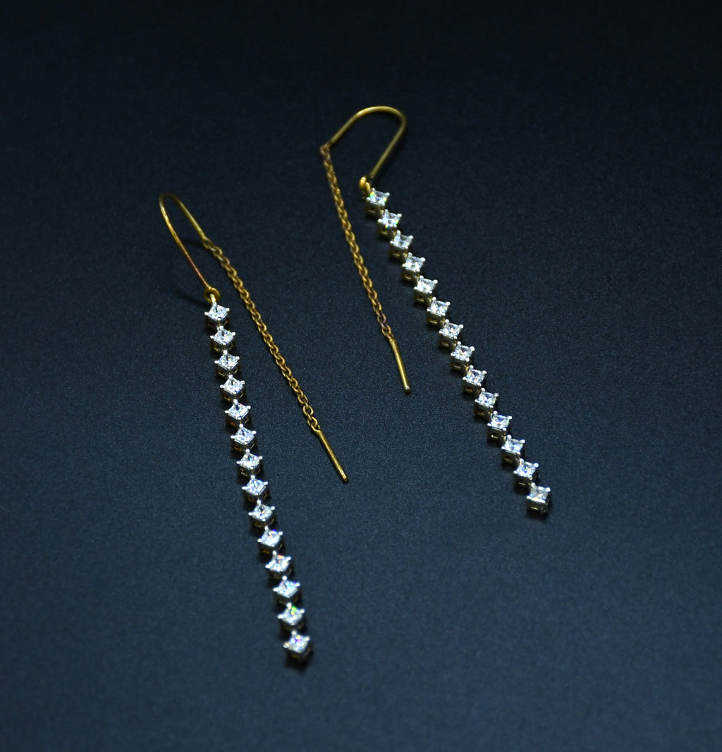 Silver Swarovski Long Earrings