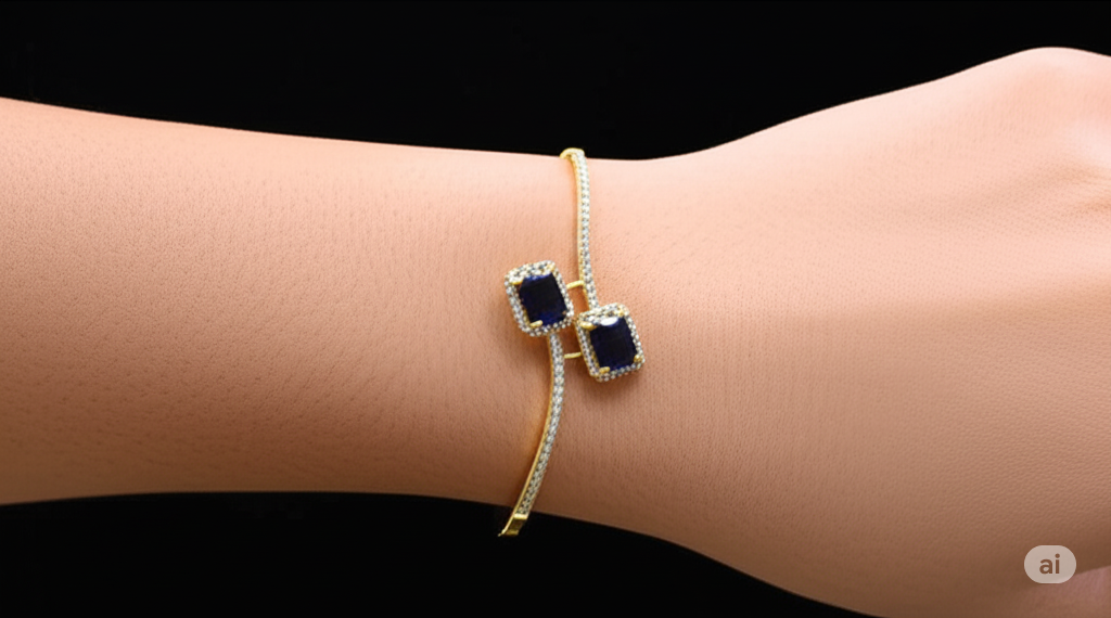 Silver Swarovski Blue Sapphire Bracelet
