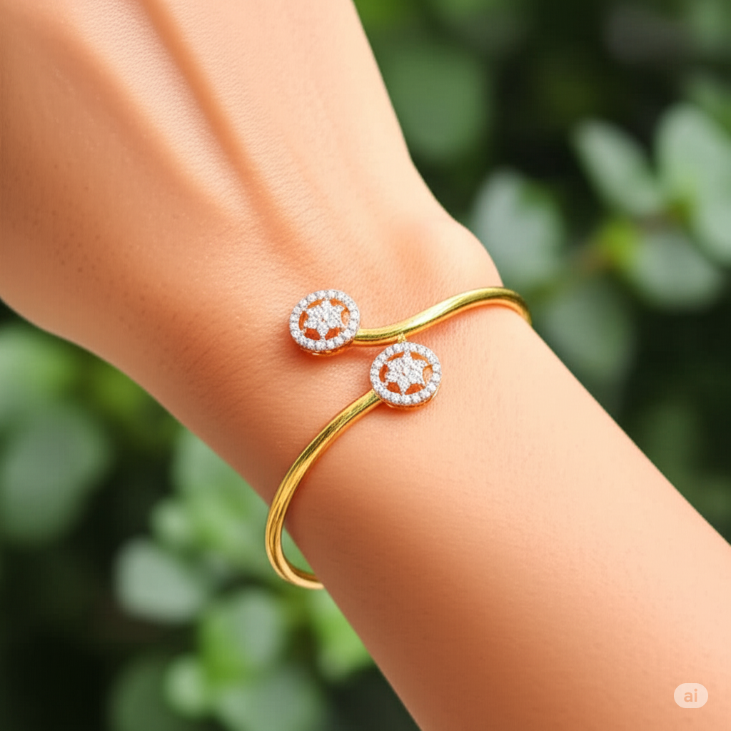 Silver Swarovski Flower Bracelet