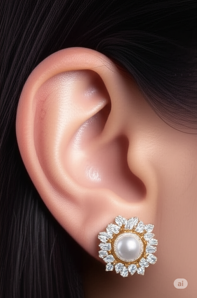 Silver Swarovski Pearl Earrings